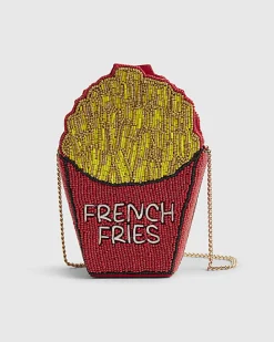 Red Beaded French Fries Cross Body Bag