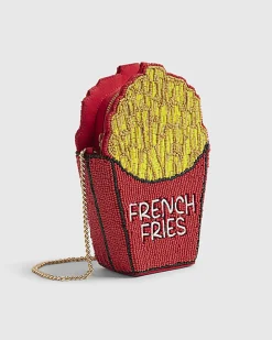 Red Beaded French Fries Cross Body Bag