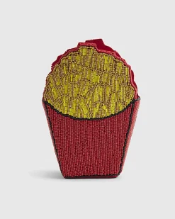 Red Beaded French Fries Cross Body Bag