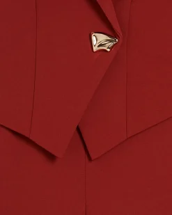 Red Cap Sleeve Wide Leg Jumpsuit