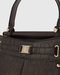 Red Croc Print Bar Front Tote Bag