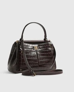 Red Croc Print Bar Front Tote Bag