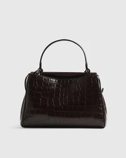 Red Croc Print Bar Front Tote Bag