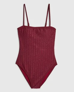 Red Diamante Embellished Swimsuit