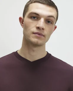 Red Essential Slim Fit V Neck T-Shirt