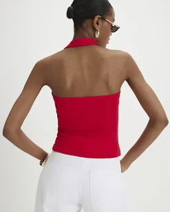 Red Halter Neck Tank Top