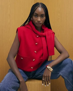 Red Knitted Waistcoat