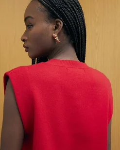 Red Knitted Waistcoat