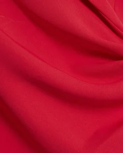 Red Knot Front Wrap Mini Dress