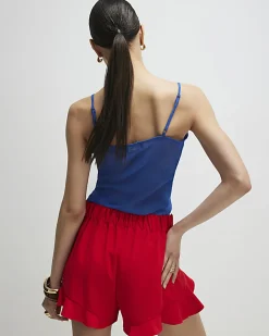 Red Layered Frill Shorts