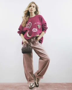 Red Ma Cherie Fun Trim Sweatshirt