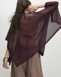 Red Metallic Knitted Cape