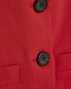 Red Military Nipped Waistcoat