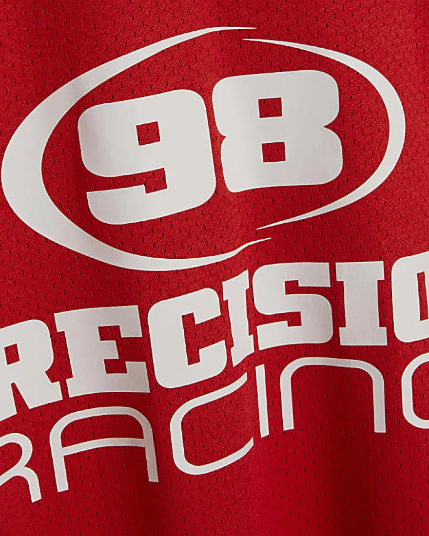 Red Oversized Fit 98 Long Sleeve T-Shirt