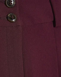 Red Pleated Wide Leg Trousers