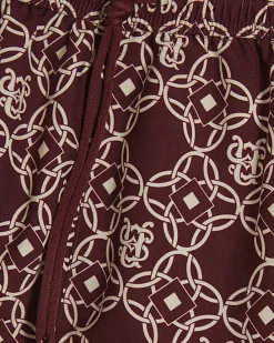 Red Regular Fit Monogram Swim Shorts