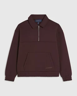 Red Regular Fit Premium Rugby Sweatshirt