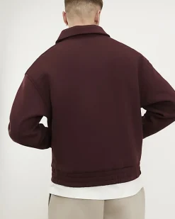 Red Regular Fit Premium Rugby Sweatshirt