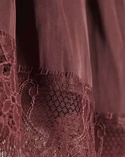 Red Satin Lace Trim Cami
