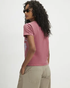 Red Short Sleeve Lisbon Floral Fitted T-Shirt