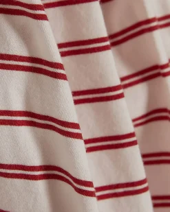 Red Sleeveless Striped Bubble Hem Top