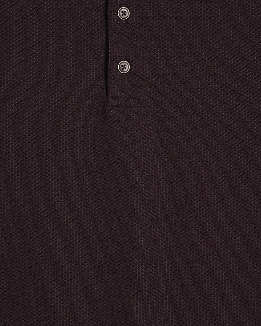 Red Slim Fit Textured Tipped Polo Shirt