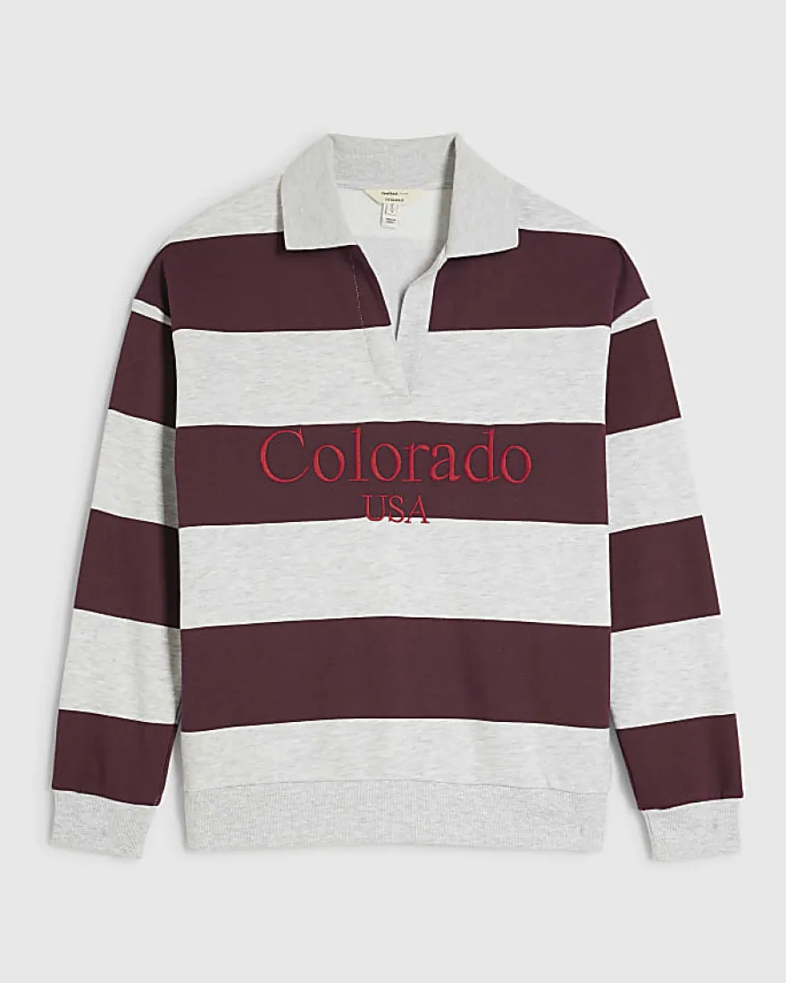 Red Stripe Colorado Rugby Sweatshirt