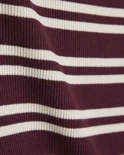 Red Stripe Fitted Rib T-Shirt