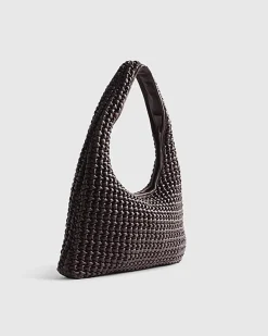 Red Textured Shoulder Bag