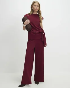 Red Wide Leg Trousers