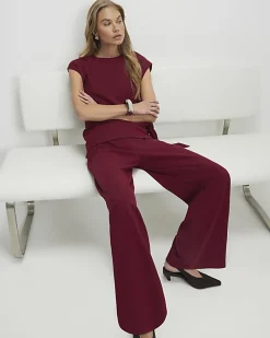 Red Wide Leg Trousers