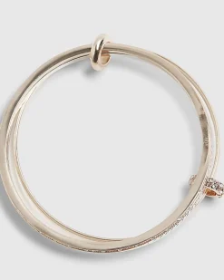 Rose Gold and Silver Linked Stacking Bangle