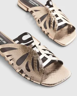 Rose Gold Butterfly Mule Flat Sandals
