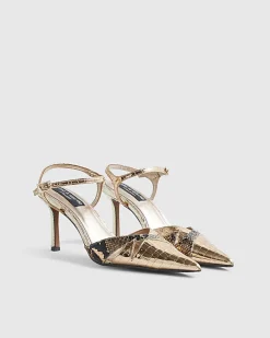Rose Gold Cut Out Detail Court Heels