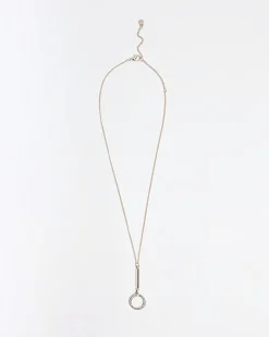Rose gold diamante pendant necklace