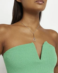 Rose gold diamante pendant necklace