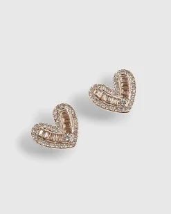 Rose Gold Diamante Stud Earrings