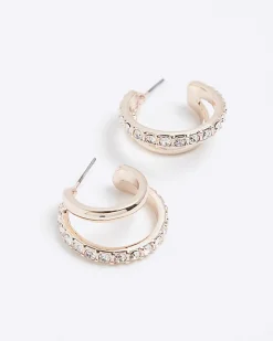 Rose Gold Double Hoop Earrings