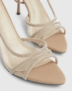 Rose Gold Embellished Heeled Sandals