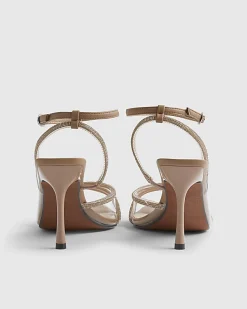 Rose Gold Embellished Heeled Sandals