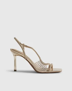 Rose Gold Perspex Diamante Sandals