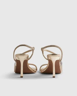 Rose Gold Perspex Diamante Sandals