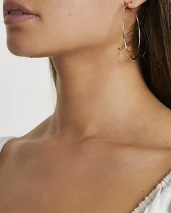 Rose gold thin hoop earrings