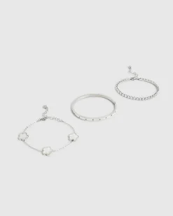 Silver 3 Pack Bracelets