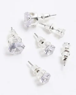 Silver 3 Pack Stud Earrings