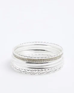 Silver Bangle Stack