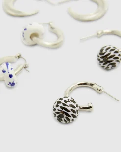 Silver Bead Hoop Earrings Multipack