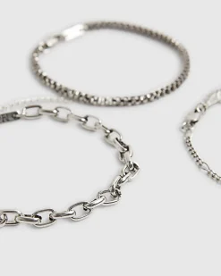 Silver Chain Pack Of 3 Bracelets