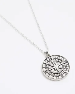 Silver Compass Necklace