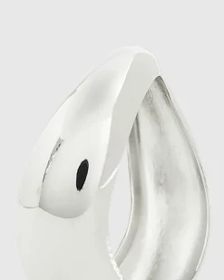 Silver curved hinge bracelet